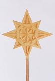 Stern auf Stab, geschnitzt aus Linde