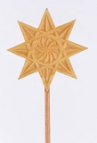 Stern auf Stab, geschnitzt aus Linde