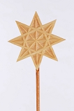 Stern auf Stab, geschnitzt aus Linde