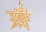 Stern zum Aufh&auml;ngen aus Linde geschnitzt
