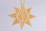Stern zum Aufh&auml;ngen aus Linde geschnitzt