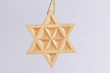Stern zum Aufh&auml;ngen aus Linde geschnitzt