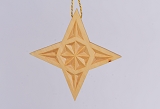 Stern zum Aufh&auml;ngen aus Linde geschnitzt