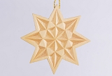 Stern zum Aufh&auml;ngen aus Linde geschnitzt